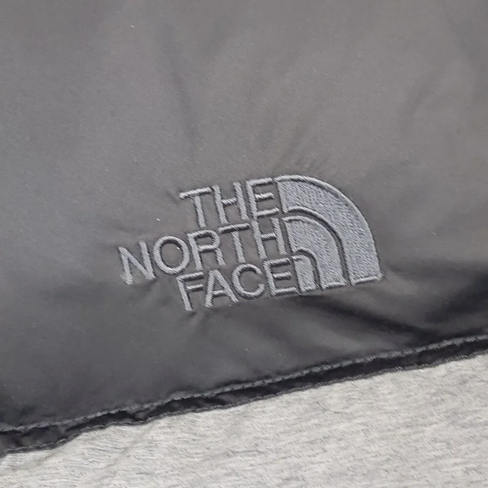 The North Face Nuptse 700 Fill Goose Down Puffer Vest Mens XL Grey Black Zip Up
